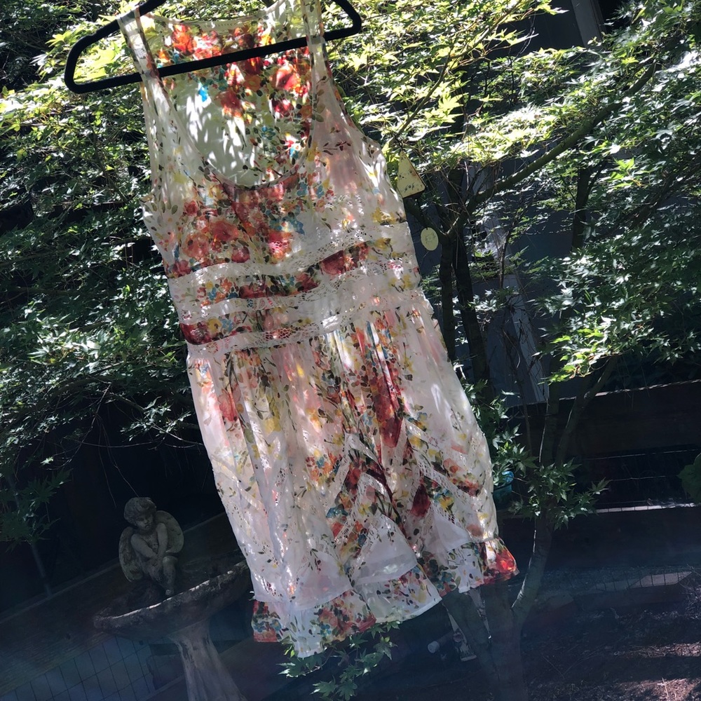 Love Stitch | Floral Chiffon & Lace Dress/Tunic - Picture 4 of 8